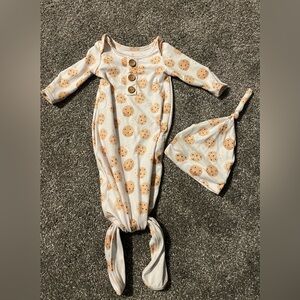 Caden Lane Cookie Baby Gown and Hat